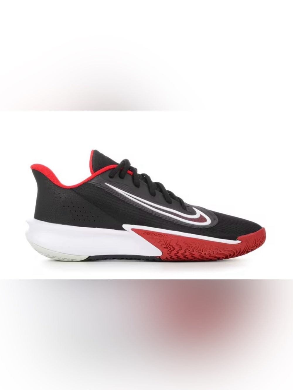 Nike Precision VII EasyOn black white and red basketball low top sneakers 8.5